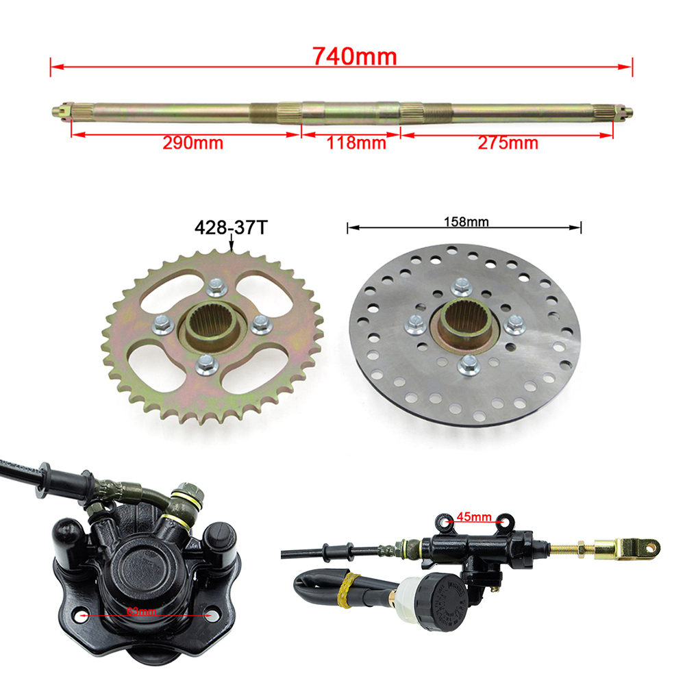 Go Kart 740mm Rear Axle Comple - đánh giá và giá 428 Chain