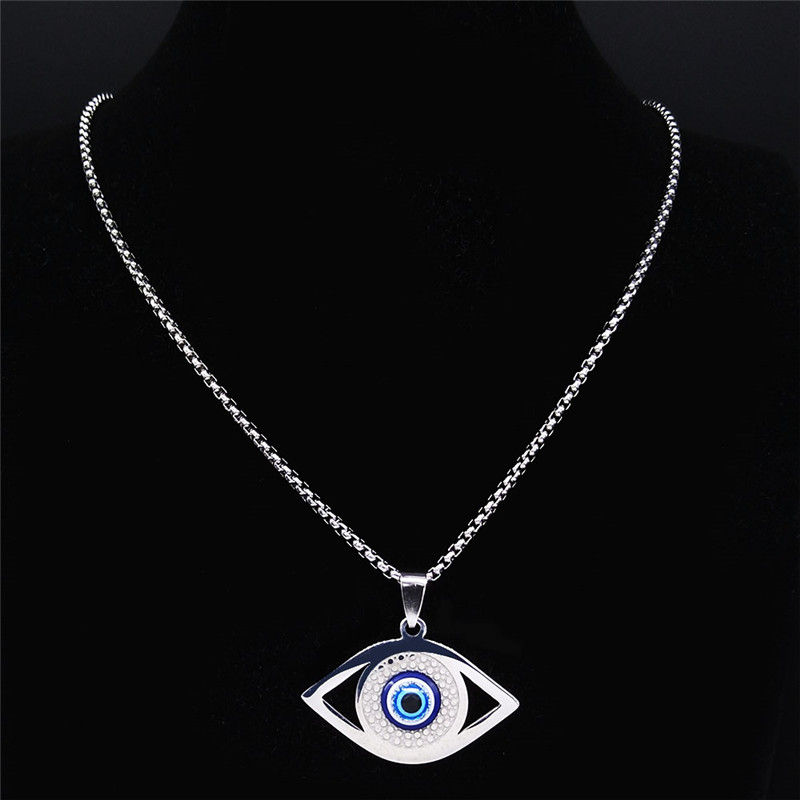 Islam Hamsa Evil Blue Eye Neck - đánh giá và giá Steel Chain
